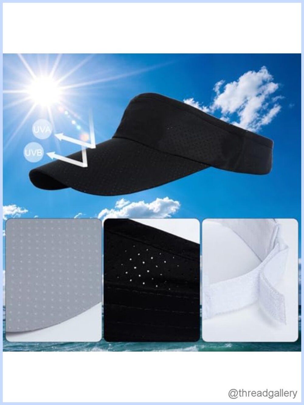 3 Pack UV Protection Sun Visor Hats Golf Caps Breathable Mesh Summer - Picture 2 of 6